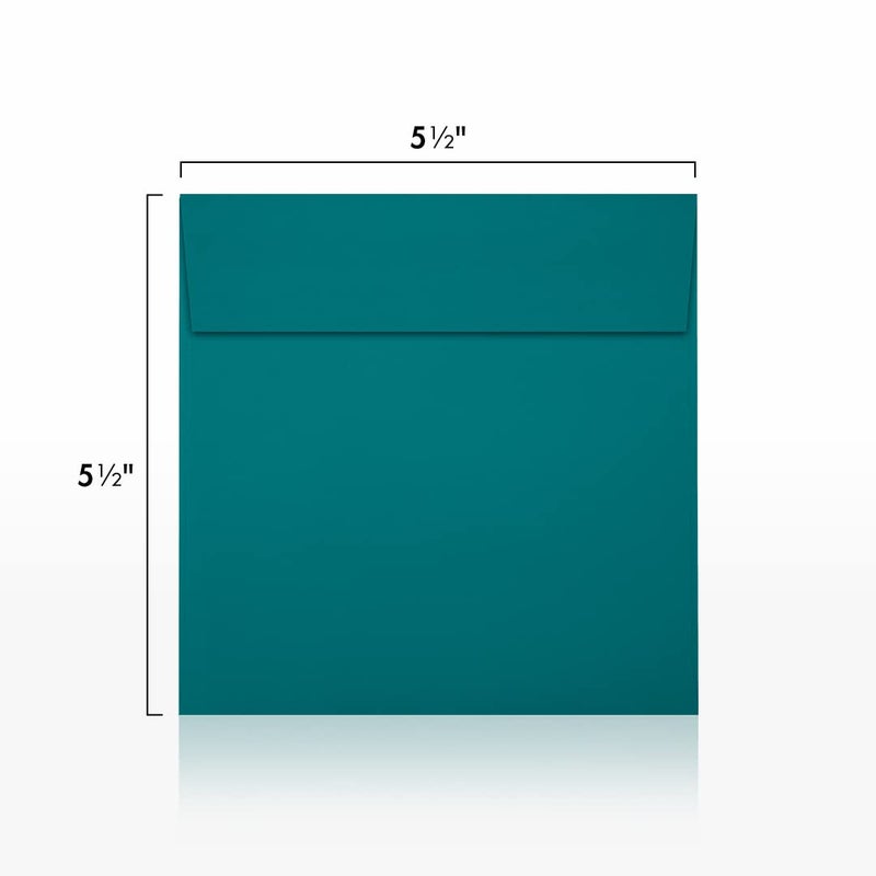 LUXPaper Square Invitation Envelopes | Peel & Press | 5 1/2" x 5 1/2" | Teal | 80lb. Text | 50 Qty - Image 3